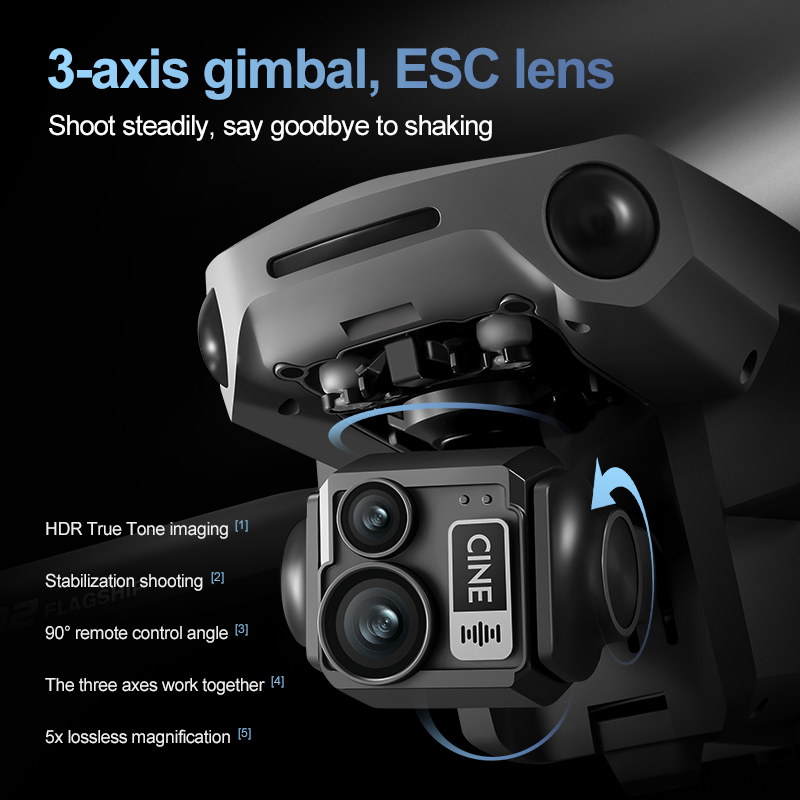 8K 3 Axis Gimbal Brushless 7.2 - Drone App Rc Fpv 评论和价格